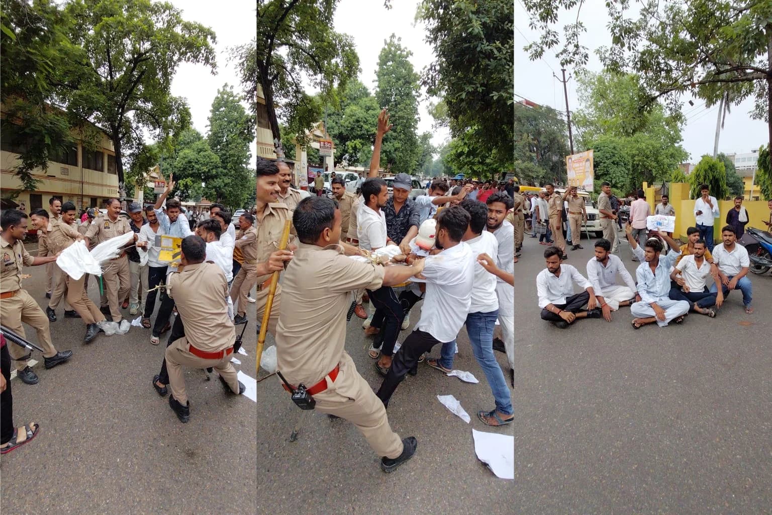 उत्तर प्रदेश: बलिया में NSUI का फूटा गुस्सा, पेपर लीक के विरोध में शिक्षा मंत्री का निकाला अर्थी, फूंकने का प्रयास, पुलिस से तीखी झड़प