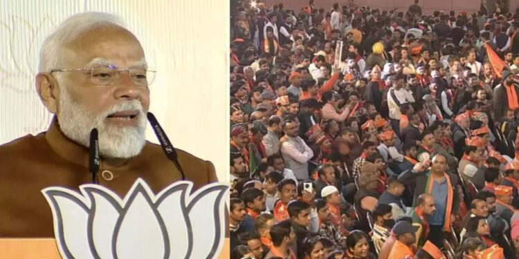 Delhi Elections 2025: प्रचंड जीत के बाद बीजेपी मुख्यालय में जश्न, पीएम मोदी का संबोधन
