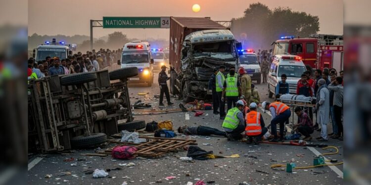 UP Road Accident: श्रद्धालुओं से भरे ट्रैक्टर-ट्रॉली में कैंटर की भीषण टक्कर, 8 की मौत, 50 से ज्यादा घायल