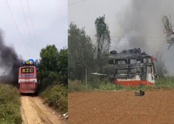 जयपुर में बस में लगी आग: हाईटेंशन लाइन की चपेट में आई मजदूरों से भरी बस, दो की मौत, कई झुलसे