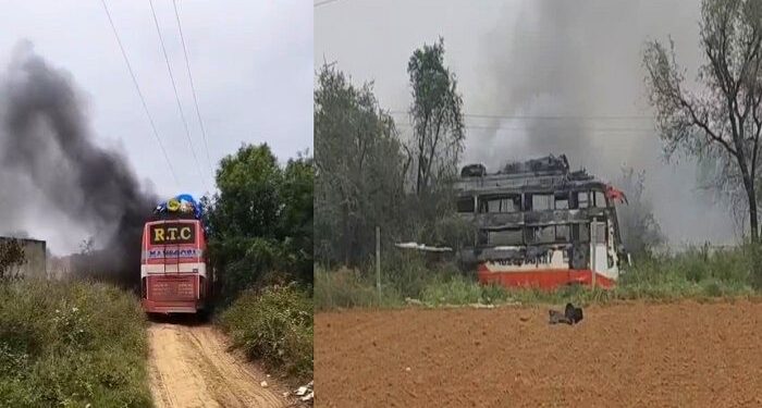 जयपुर में बस में लगी आग: हाईटेंशन लाइन की चपेट में आई मजदूरों से भरी बस, दो की मौत, कई झुलसे
