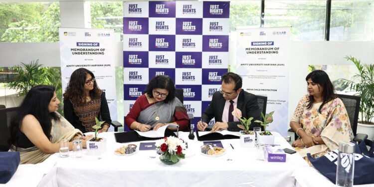 बाल संरक्षण पेशेवरों के प्रशिक्षण के लिए सी-लैब व एमिटी यूनिवर्सिटी हरियाणा में करार