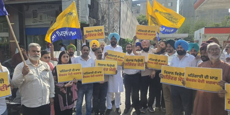 पेट्रोल-डीज़ल की बढ़ी कीमतों के विरुद्ध ‘आप’ का हल्ला बोल, लुधियाना, अमृतसर और जालंधर में आप नेताओं ने किया ज़ोरदार विरोध प्रदर्शन, मोदी सरकार की नीतियों के खिलाफ़ की नारेबाजी